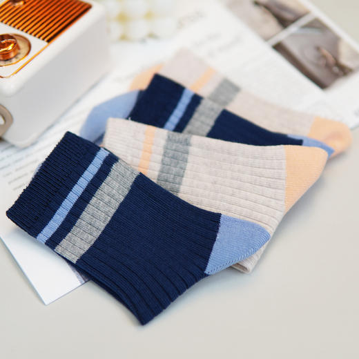 【2双装】【6双6折】大童双针四季棉袜中长筒秋冬袜子儿童棉袜男女童袜【2423207】 商品图2