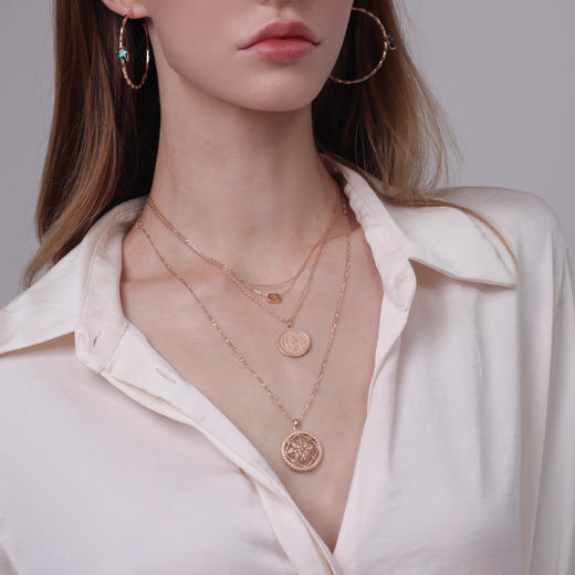 LHWINDSOR 十二星座项链复古星座金币项链小众硬币叠戴锁骨链 商品图6