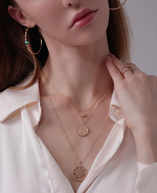 LHWINDSOR 十二星座项链复古星座金币项链小众硬币叠戴锁骨链 商品图9