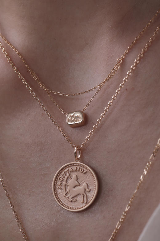 LHWINDSOR 十二星座项链复古星座金币项链小众硬币叠戴锁骨链 商品图5