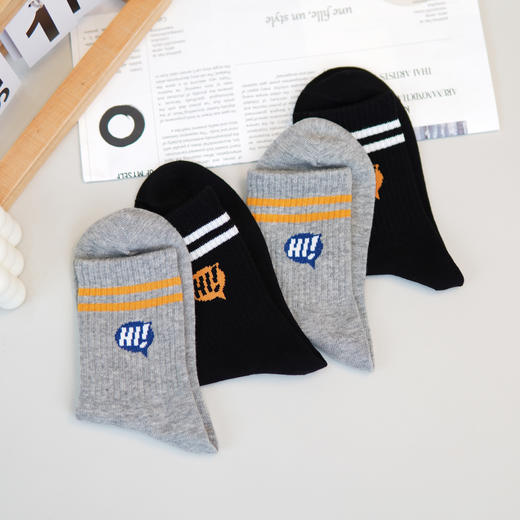 【2双装】【6双6折】大童运动袜时尚休闲袜儿童袜子中长筒童袜四季棉袜【2423103】 商品图2