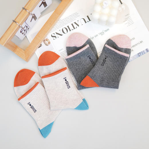 【2双装】【6双6折】女士时尚运动休闲袜中筒棉袜女袜四季袜子【2422111】 商品图3