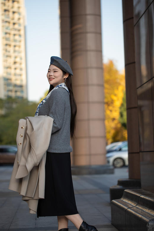 【都市丽人 羊绒衫】【群内花粉专享】羊绒针织开衫大码女装宽松慵懒感毛衣 商品图12