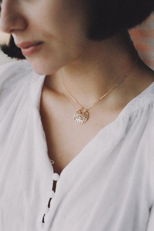 LHWINDSOR 鸢尾花盘项链复古锁骨链吊坠 商品图7