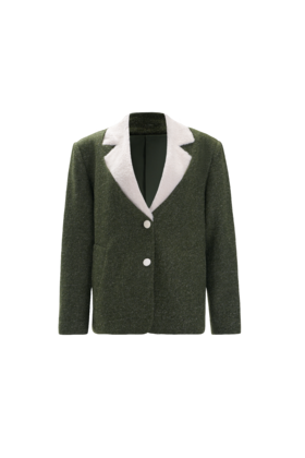 OUTOFLAW 拼接毛领西装