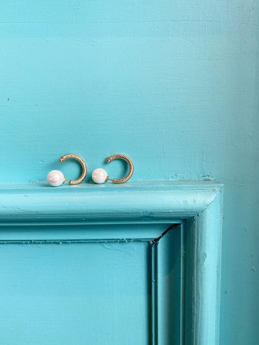 LHWINDSOR 缠绕贝珠耳环两种戴法 商品图8