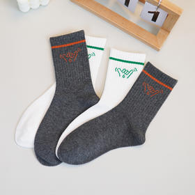 【2双装】【6双6折】大童长筒棉袜四季棉袜休闲运动儿童袜子男童袜子【2423101】