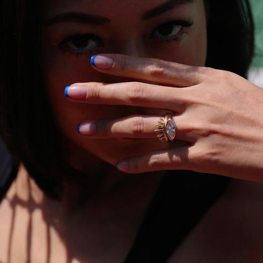 LHWINDSOR 长睫毛两枚组合戒指眼睛造型叠戴复古小众指环 商品图1