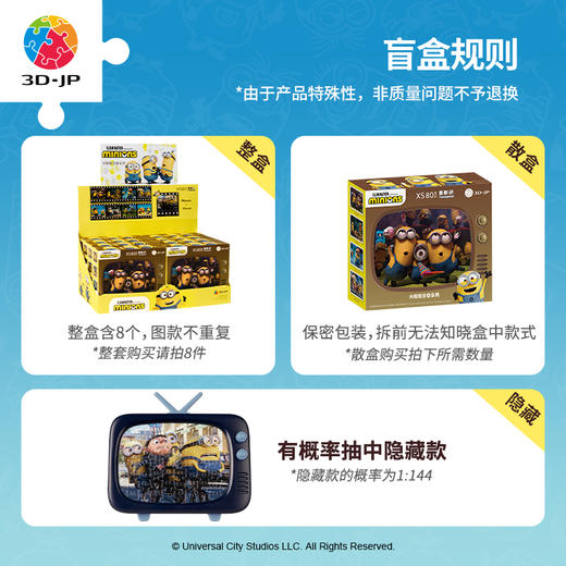 【折扣商品 不退不换】80片 盲盒拼图 塑料拼图 Q1070 大眼萌日常系列 商品图1