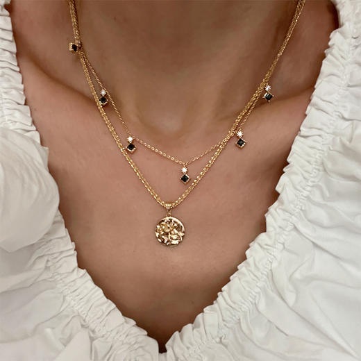 LHWINDSOR Fine Jewelry 原创设计小黑钻锁骨链优雅精致 商品图4