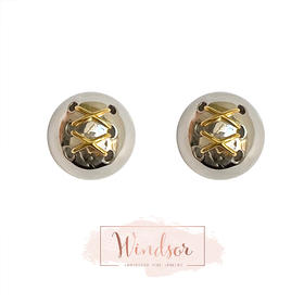 LHWINDSOR 胖胖紧身衣双金色耳钉现代简约轻巧舒适耳饰