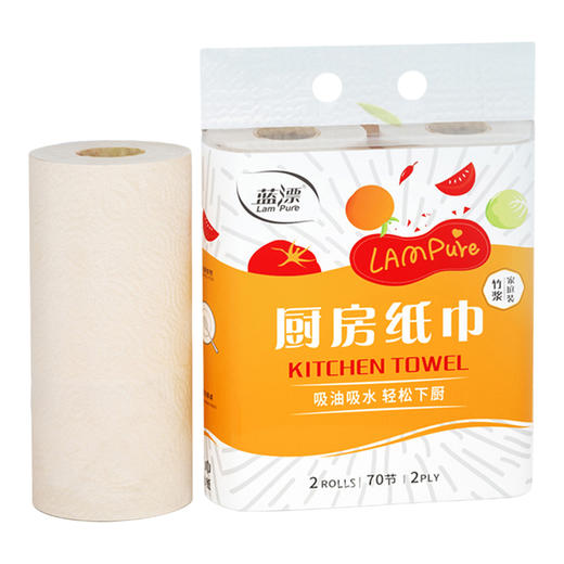 【自营】蓝漂(Lam pure)厨房用纸吸水吸油厨房纸巾卷筒式厨房专用卷纸纸家用实惠装LP-21026 商品图3