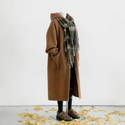 【电影胶片】2024秋冬氛围感时尚百搭棕色复古设计师韩系毛呢大衣外套！ 商品图0