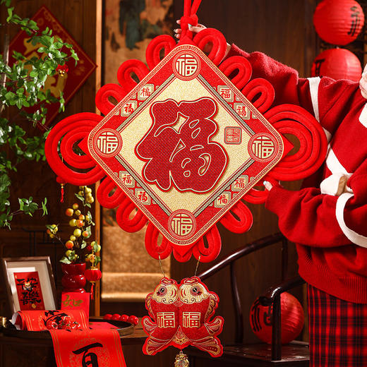 【中国结挂串大号】福字挂件 新年春节装饰 客厅玄关入户门过年挂饰  商品图1