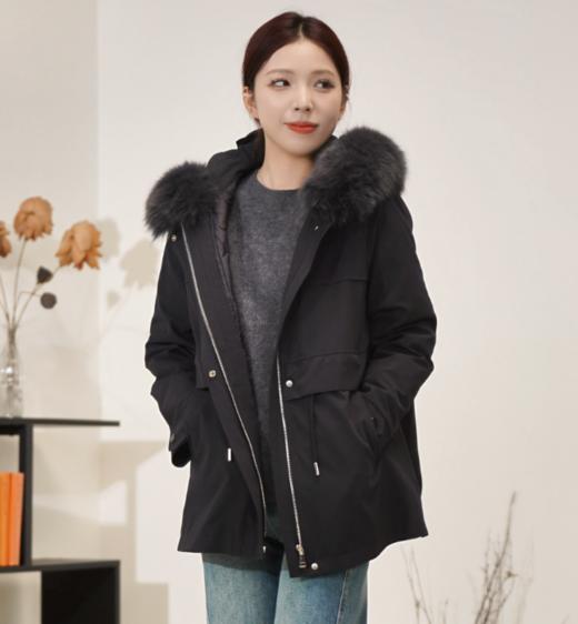 【年货节】臣禾狐狸毛领水貂派克鹅绒服	JZ244250237预售 商品图0