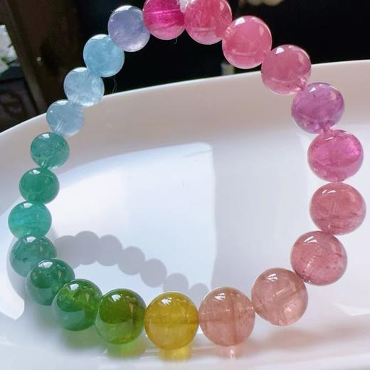 8mm-9mm单圈渐变彩虹碧玺手串 商品图3