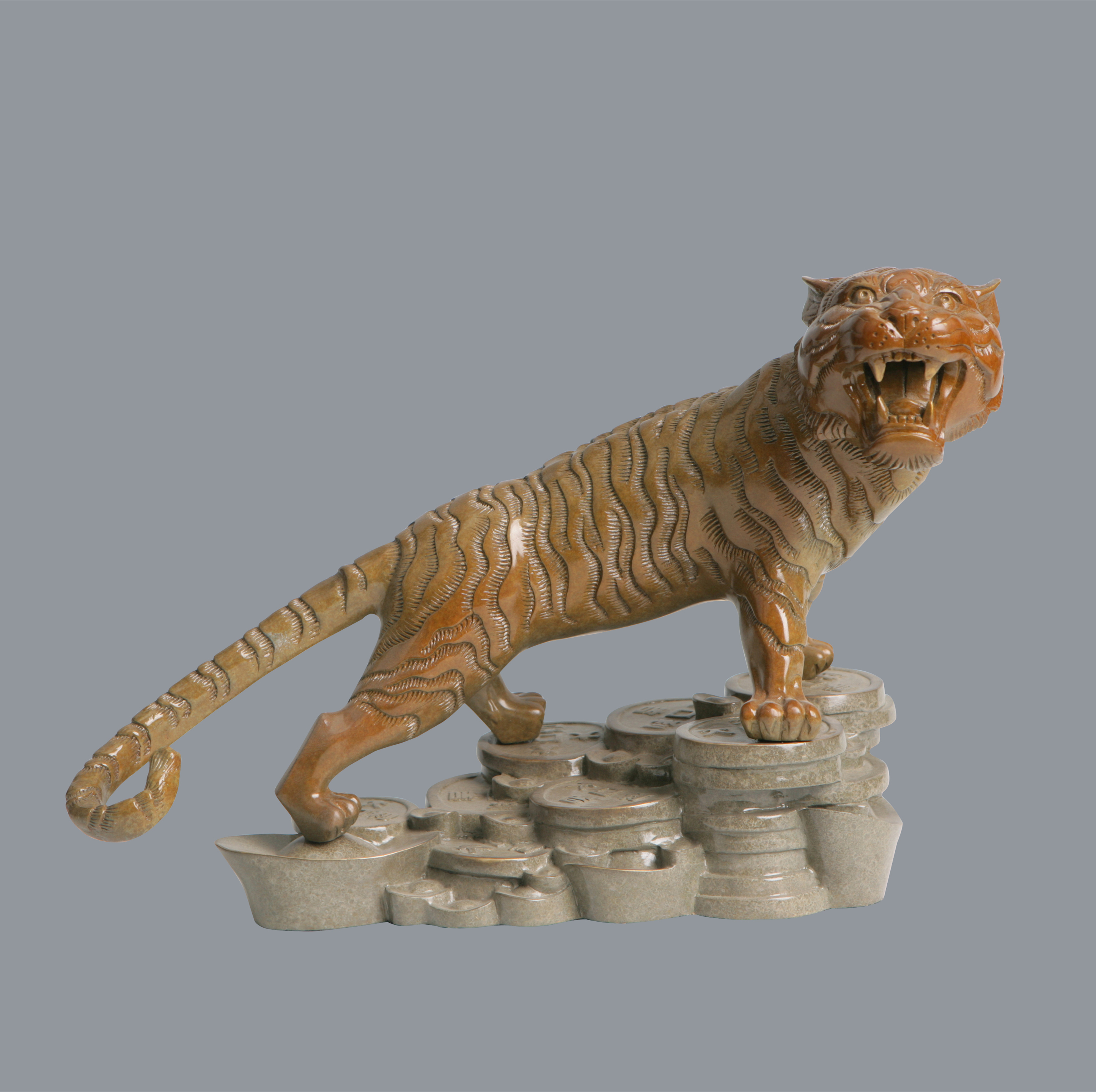 宇达青铜全铜虎摆件《虎虎生威1#》十二生肖 创意装饰 家居工艺摆件