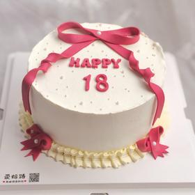 手工翻糖蝴蝶结 女士生日蛋糕