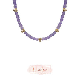 LHWINDSOR 原创设计Zen garden 禅意花园项链灰色紫色简约珠串项链
