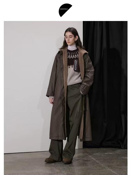 半圆/D24404481/加绒加厚羊羔毛风衣外套 商品图1