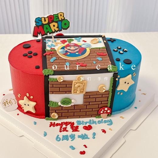 任天堂游戏机马里奥卡通蛋糕（外观色素较重/介意慎拍）-低糖处理无添加 商品图3