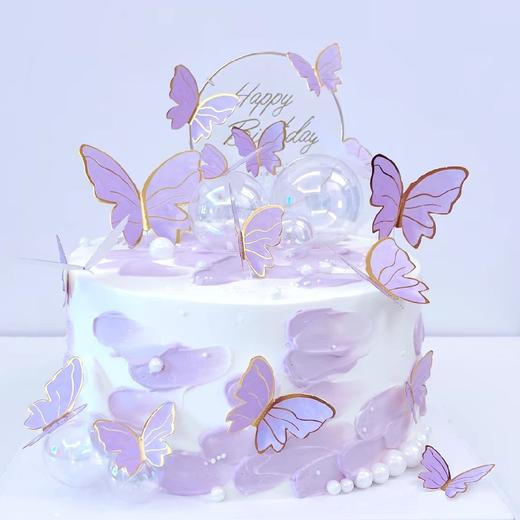 【紫色蝴蝶蛋糕001】 商品图0