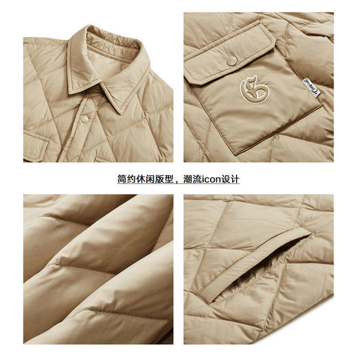 gxg.jeans【杜邦三防】男装冬季羽绒服 工装口袋翻领衬衫轻薄羽绒服男JED1Y200054 商品图3