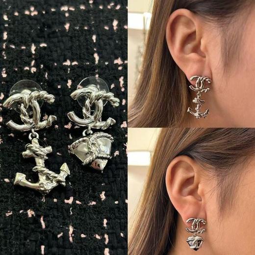 香奈儿25早春最新款绝美系列双c吊锚心耳钉（XJ） 商品图3