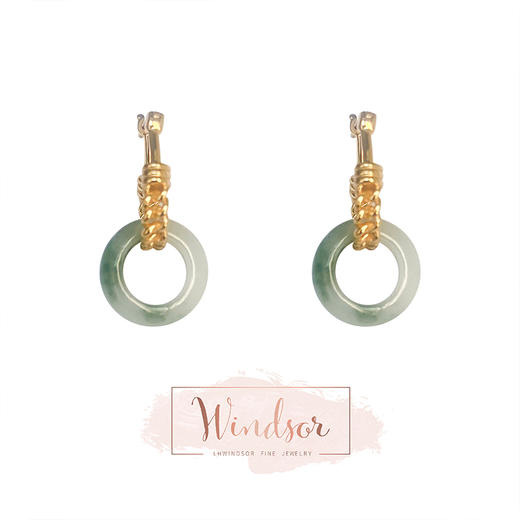 LHWINDSOR Swing秋千耳环优雅环形可拆卸耳坠复古麻花锁链两种戴法耳饰 商品图4