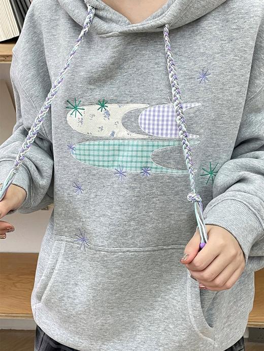 CryingCenter 碎花格纹拼布加绒卫衣 哭喊中心 商品图0