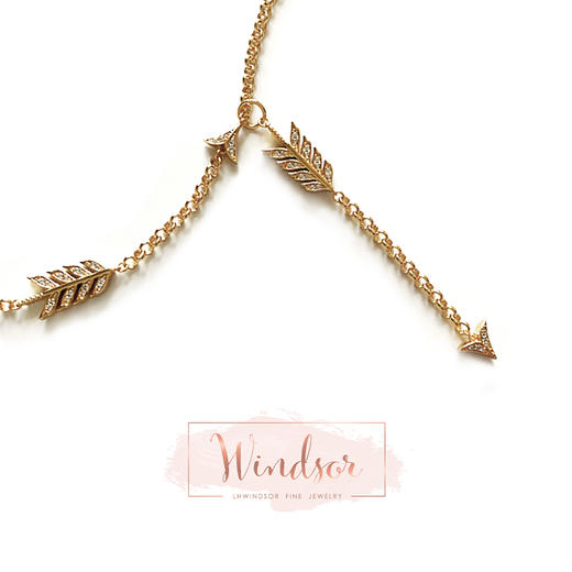 LHWINDSOR 古董感多种戴法箭头项链手链戒指套装 商品图1