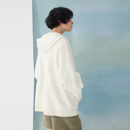 谜底卫衣外套女2025春季新品百搭宽松连帽中长款大廓形251MW0024 商品图2