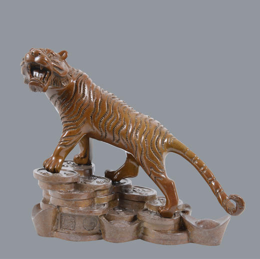 宇达青铜摆件 十二生肖虎《虎虎生威2#》创意装饰 家居工艺摆件 商品图0