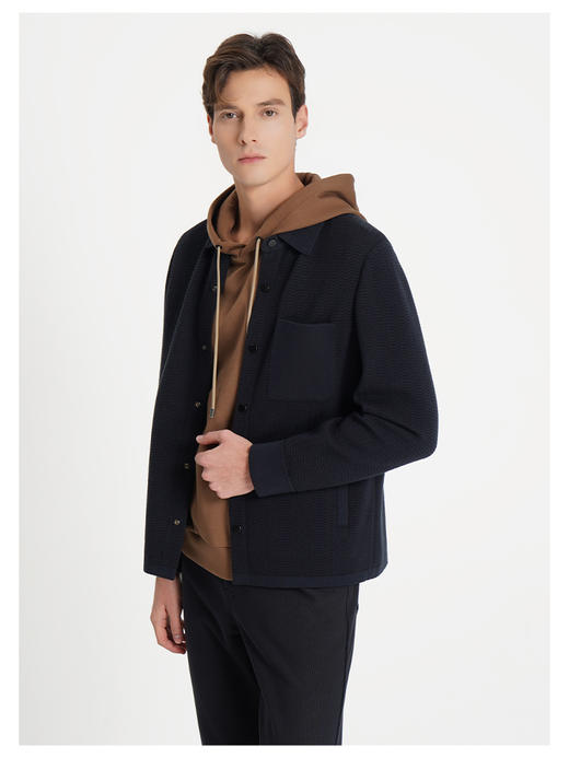 callisto藏青色锦纶混纺外套 商品图3