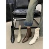 服饰鞋包-方头粗跟棕咖啡色小短靴子女士法式复古通勤秀气马丁鞋靴 商品缩略图0