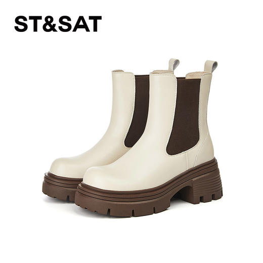 星期六时尚百搭保暖绒里厚底烟筒靴SSC4118EBB 商品图9