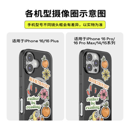 【神秘书店·手机壳】阅读日常 POPCASE手机壳 MagSafe Popcase磁吸款 黑色 食物 字母 iPhone 16/15/14 商品图2