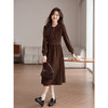 【专属特价】熙世界秋冬配大衣的针织连衣裙女新款美拉德穿搭风磨毛假两件裙子 商品缩略图4