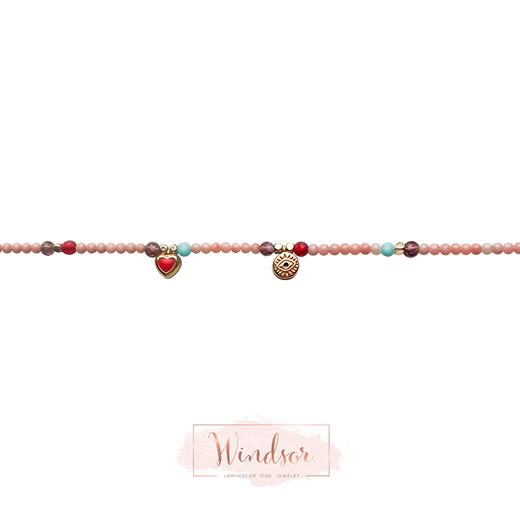 LHWINDSOR  原创设计粉色棉花糖珠串手链多巴胺色系彩色 商品图0