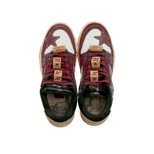 Kaalixto国潮春夏鞋子男女同款潮流百搭新款酒红色星星鞋 KSH231111酒红色 商品图3