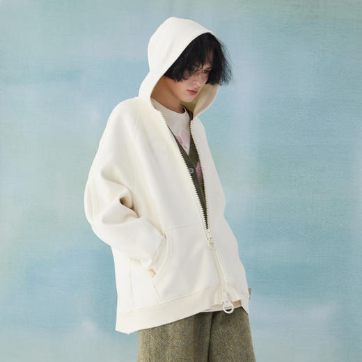 谜底卫衣外套女2025春季新品百搭宽松连帽中长款大廓形251MW0024 商品图1