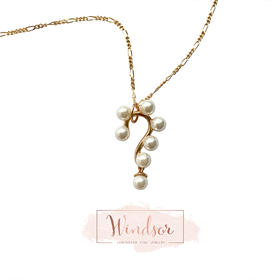 LHWINDSOR 好奇小姐项链问号造型颈链镀金简约原创设计珍珠饰品