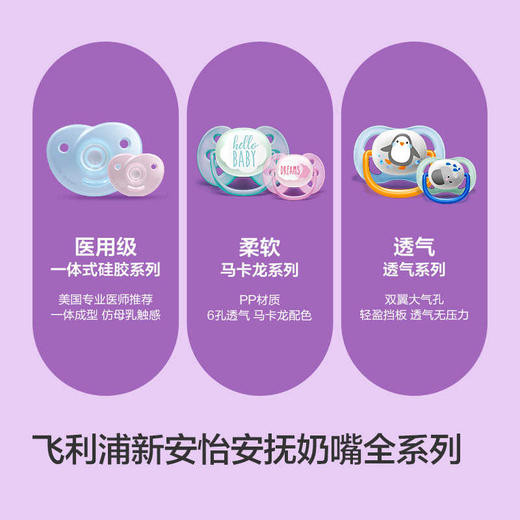 飞利浦新安怡安抚奶嘴0-6个月新生婴儿防胀气宝宝硅胶 商品图3