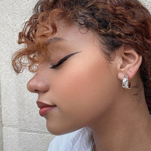 LHWINDSOR 原创设计竹节叶脉耳环经典竹节系列耳环金银双色个性 商品图2