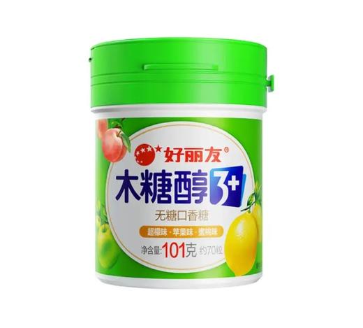 好丽友木糖醇3+无糖口香糖超檬苹果蜜桃味101g 商品图0