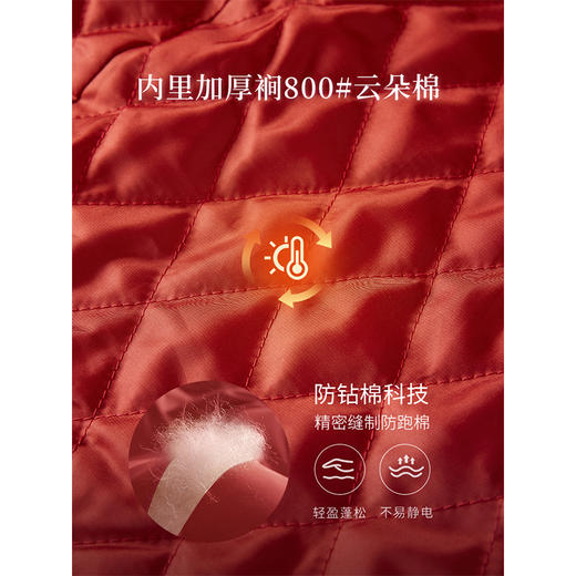 【年货节】熙世界小香风新年红色毛呢外套女短款冬季高级感法式名媛夹棉上衣 商品图4