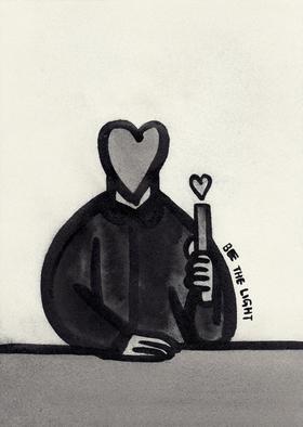 纸本水墨｜心心之火_没有光的时候 不要成为黑暗 自己成为光吧 照亮身边一切