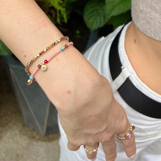 LHWINDSOR  原创设计粉色棉花糖珠串手链多巴胺色系彩色 商品图4