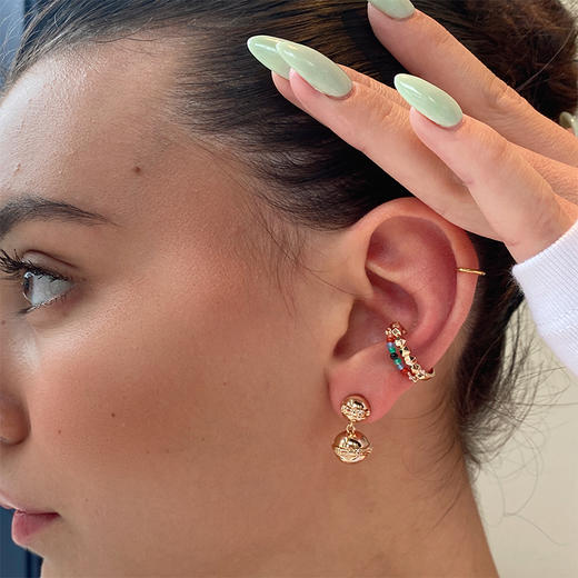 LHWINDSOR 原创碎金珠串耳骨夹单只彩色耳骨夹小众设计小清新饰品 商品图2