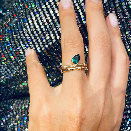 LHWINDSOR 竹叶戒指LHWindsor设计感小众复古简约尾戒女叠戴戒指 商品图3